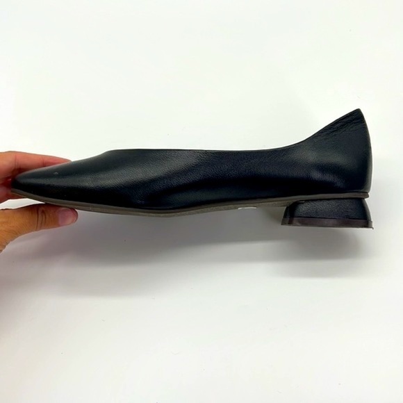 Hush Puppies - Black Leather Square Heel Comfort Premium Shoes Size 6.5 - Picture 7 of 15